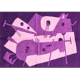 thumbnail image 1 of Ahgly Company Indoor Rectangle Abstract Pink Modern Area Rugs, 2' x 3', 1 of 4