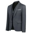 thumbnail image 7 of Cloudstyle Mens Slim Fit 3 Piece Suit Classic Business Wedding Suits Tuxedo Blazer Waistcoat Trousers, 7 of 7