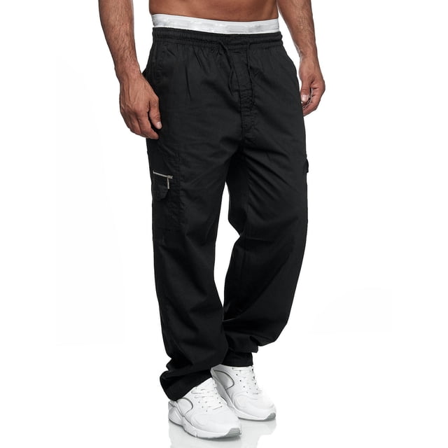 Men's Cargo Pants for Work and Outdoor Activities - Durable Straight-Leg Overalls with Utility Pockets and Relaxed Fit