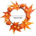 thumbnail image 3 of 6Pcs Maple Leaf Pumpkin Candle Rings, Fall Candle Rings s Artificial Candle Garland for Halloween Thanksgiving Harvest Christmas Decor - 6PCS, 3 of 8