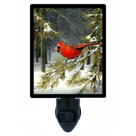 Cardinal Night Light - Night Light - Photo Light - Woodland Cardinal - Red Bird