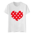 thumbnail image 6 of Ichuanyi Womens Tops, Summer Women Couples Lover Valentine's Day Short Sleeve Love Letter Print T Shirts Tops, 6 of 9