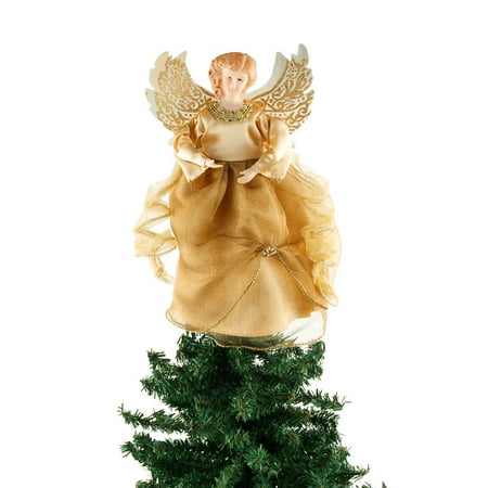 Angel Christmas Tree Topper, Gold, 9-Inch
