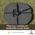 thumbnail image 5 of Outsunny 4 Pieces Cantilever Patio Umbrella Base, Fan Shaped Umbrella Weight w/ Built-In Handles & Rugged Material, Coffee, 5 of 10