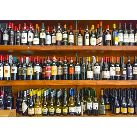 LAMINATED POSTER Wine Bottle Shelf Alcohol Wood Bottles Cellar Poster Print 24 x