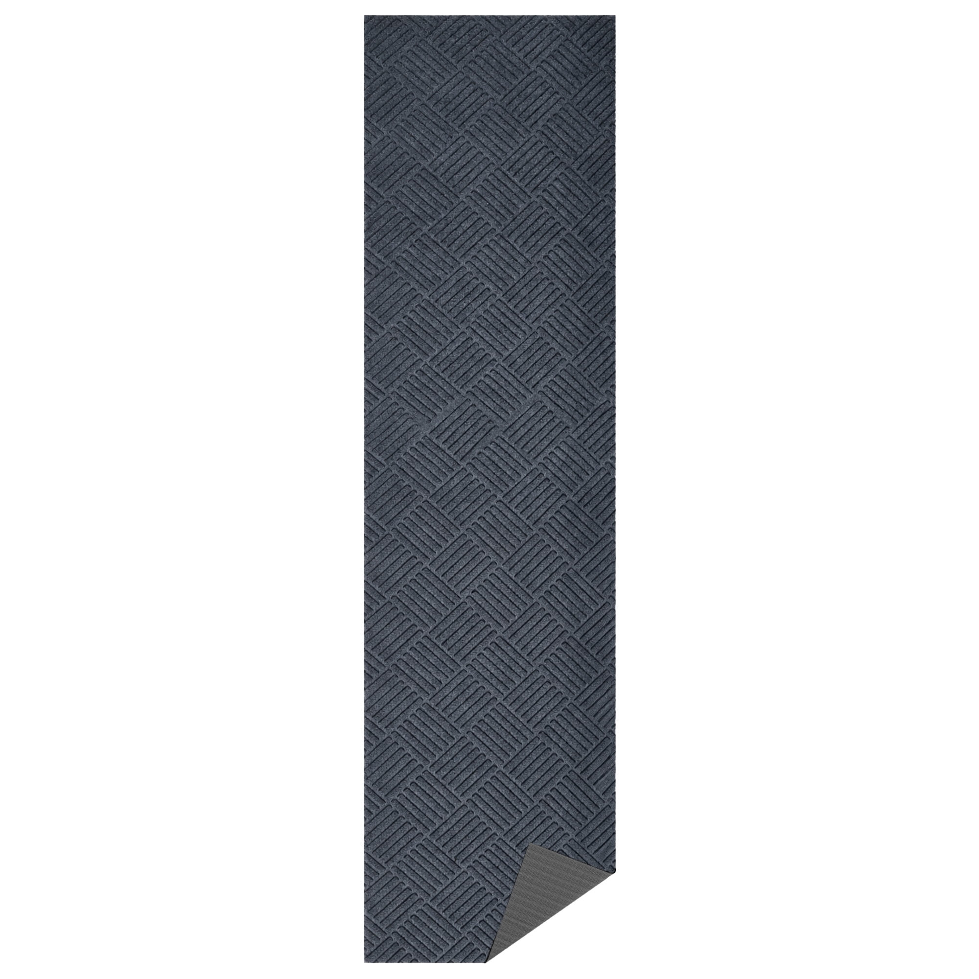 Ottomanson 2'7" x 41' Heavy Duty Non-Slip Hallway Runner Rug, Waterproof Commercial Floor Mat, Dark Gray