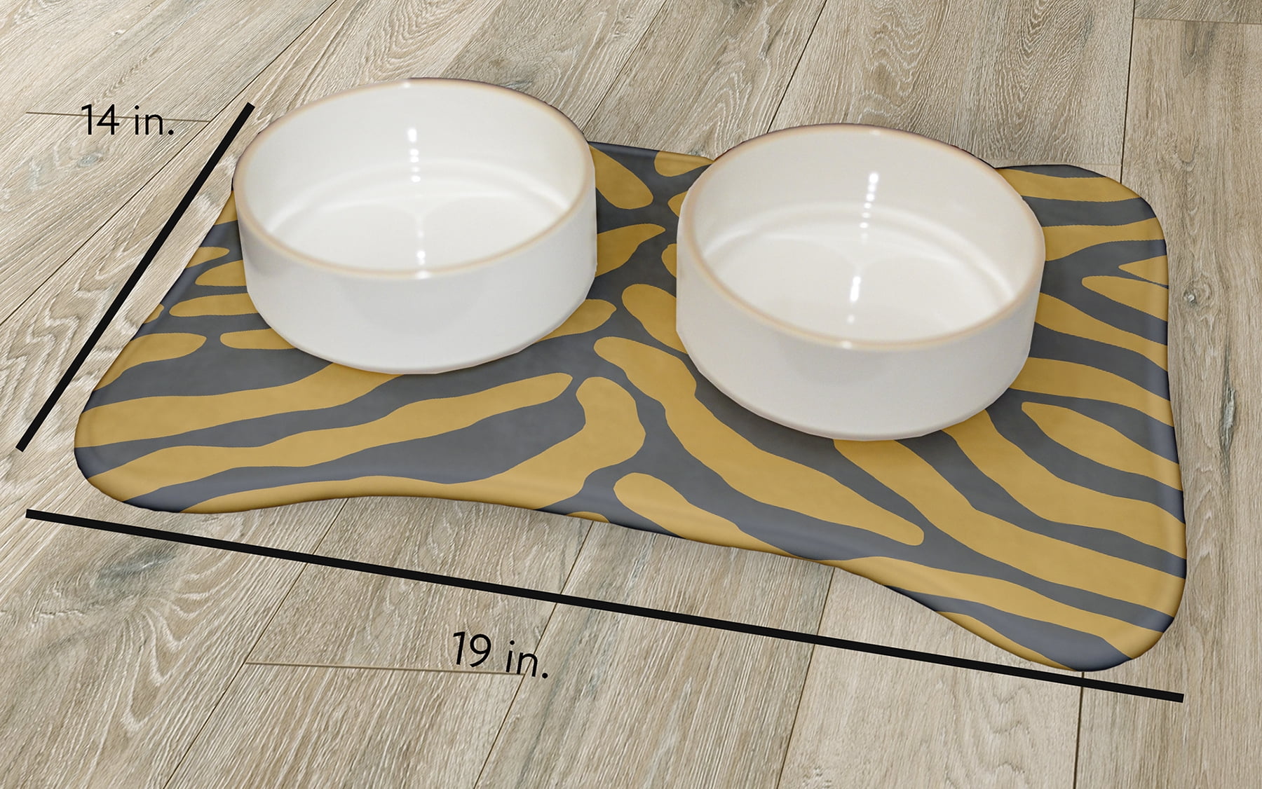 Simply Daisy Animal Stripe Bone Shape Pet Feeding Mat for Dogs