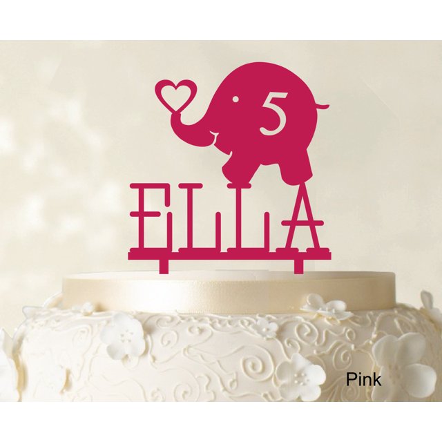 Custom Birthday Cake Topper Personalized Pink Cake Topper Color Option Available 5-7 Inches Wide