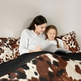 thumbnail image 5 of Feelyou Brown Cow Print Full Size Comforter Sets for Teens, Rustic Farmhouse Bedding Comforter Set, Modern Fashion Style Reversible Bedding Sets, Lightweight Room Decor, 3 Pieces, 5 of 8