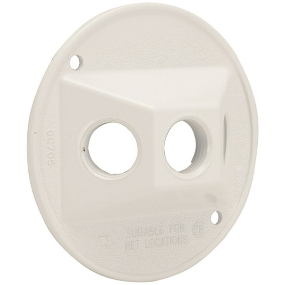 Hubbell Electrical Round Cluster Cover 5197-1 - Die Cast Zinc - 4" White