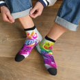 thumbnail image 3 of Naloa Colorful Glitter Dagon Fruit Ankle Socks for Women Non Slip Socks No Show Socks Classic Low Cut Casual Socks Casual Socks, 3 of 7