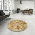 thumbnail image 3 of Ahgly Company Indoor Round Abstract Red Abstract Area Rugs, 5' Round, 3 of 6