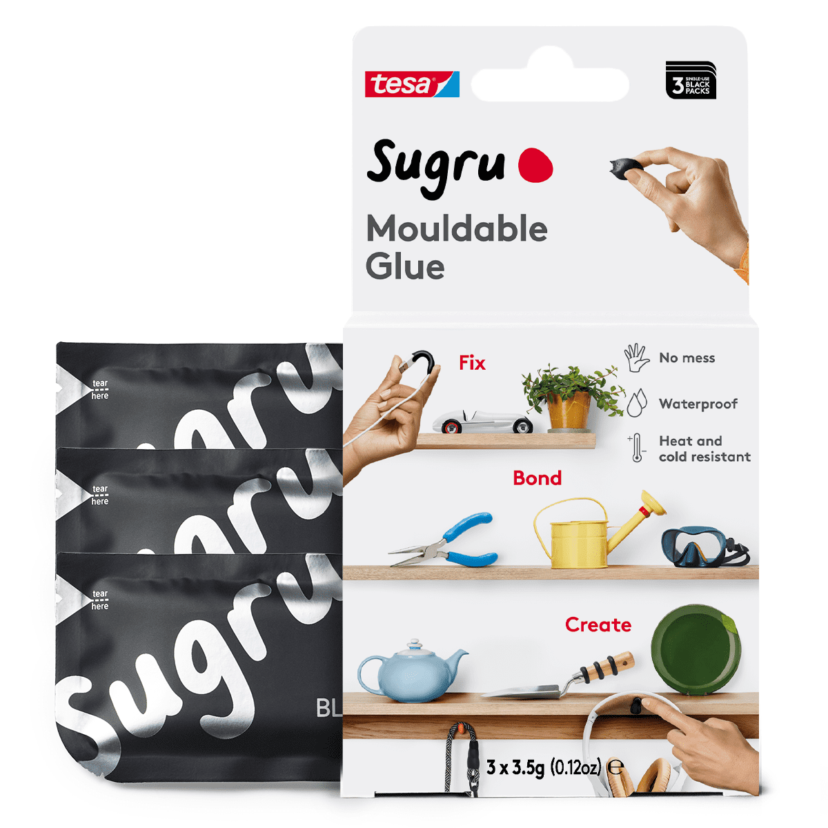 Sugru Mouldable Glue 3pc Black