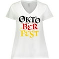 thumbnail image 3 of Inktastic Oktoberfest German Flag Colors Women's Plus Size V-Neck T-Shirt, 3 of 5