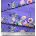 thumbnail image 3 of Soimoi Purple Cotton Voile Fabric Ranunculus & Chrysanthemum Floral Print Fabric by the Yard 42 Inch Wide, 3 of 3