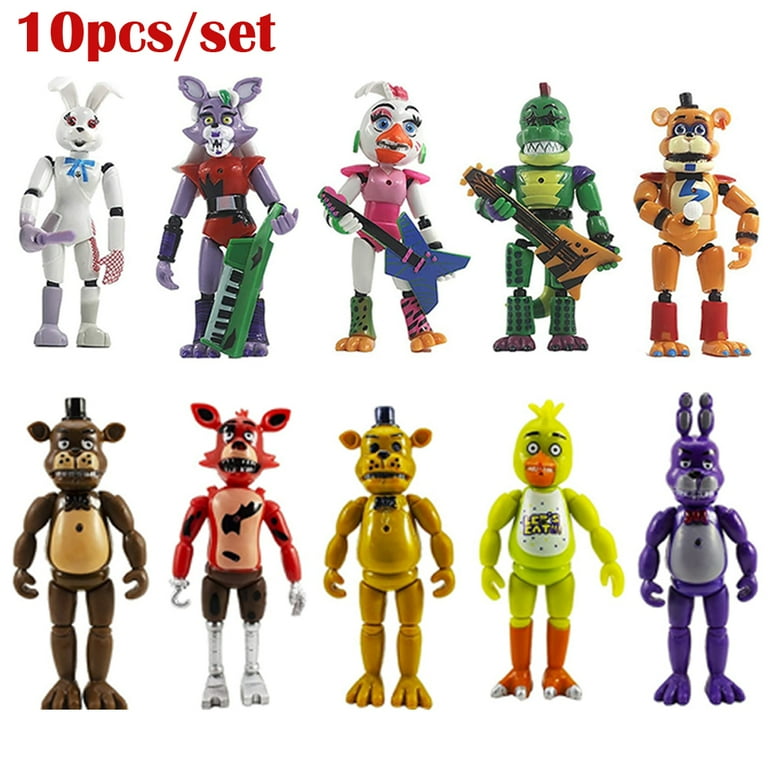 Kit 10 Five Nights Game Freddy Action Figures Toy 