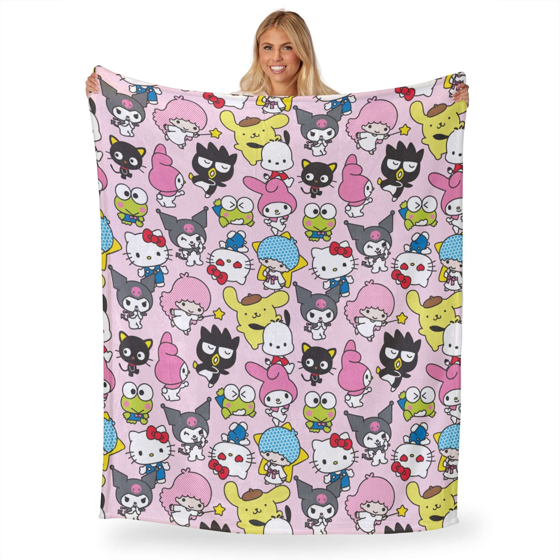 Sanrio Hello Kitty & Friends Rainbow Magic Kids Silk Touch Throw Blanket