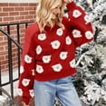 thumbnail image 2 of Cathalem Chandails Surdimensionnés pour Femmes, T-Shirts Basiques pour Automne Hiver, Rouge m, 2 of 5