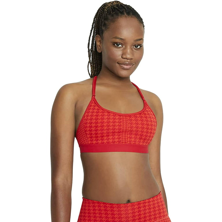 Nike Dri Fit Icon Clash Padded T-Back Light Support Sports Bra Large Chile  Red/University Red/White 