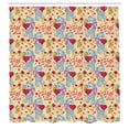 thumbnail image 2 of Ambesonne Valentine's Day Shower Curtain, Bears Hearts, 69"Wx84"L, Multicolor, 2 of 4