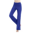 thumbnail image 5 of Virmaxy Buttery Soft Women's Bootcut Yoga Pants High Waist Tummy Control Workout Yoga Pants Loose High Waist Wide Leg Pants Workout Out Leggings Casual Trousers Yoga Gym Pants Blue S, 5 of 6