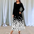 thumbnail image 2 of FrzhBrz Maxi Dresses for Women Casual Crew Neck Long Sleeve Floral Print Vintage Dress, 2 of 5