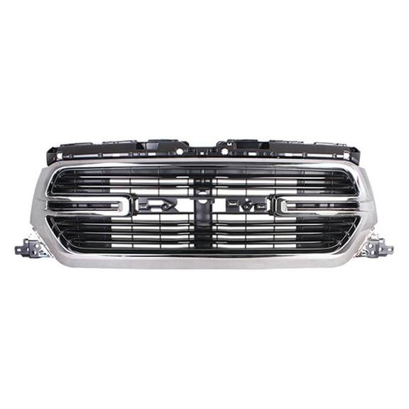 New Aftermarket Chrome and Black Front Grille CAPA fits 2019-2022 Ram 1500 Big Horn Crew Cab Pickup 4-Door