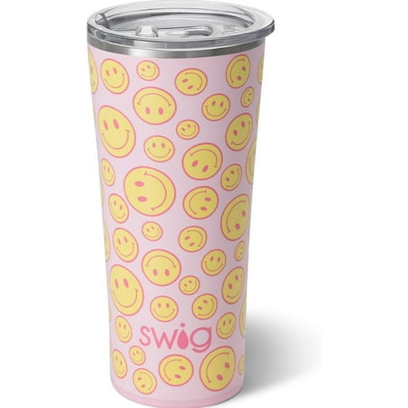 

22Oz Insulated Coffee With Lid Cup Holder Friendly Dishwasher Safe Stainless Steel Large Travel Mugs Insulated For Hot And Cold Drinks (Oh Happy Day)