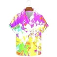 thumbnail image 2 of VBTAPA Mens Short Sleeve Hawaiian Shirt Tie Dye Print Casual Button Down Shirts Aloha Beach Party Shirt Tropical Summer Vacation Tops on Clearance Multicolor XXXXXL, 2 of 5