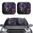 thumbnail image 2 of Vsdgher Purple-Eyed Floral Leopard Print Car Windshield Sun Shade, Reflective Sunshade Window Sunshade Sun Visor Protector Fit for Cars,Trucks,SUVs-Medium, 2 of 6