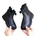 thumbnail image 3 of FAOWME Girls Shoes Solid Color Short Boots Shoes Shoes Fashion Non- Breathable Girl Boots Black 3-3.5 Years, 3 of 4