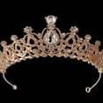 thumbnail image 2 of TIARA CORONA TOCADO PEINETA NOVIA XV BODA COMUNIÓN PRINCESA NIÑA ORO ROSA CRISTAL IMPORTACIÓN METAL M0009 GENÉRICA CUSTOM GOTOR, 2 of 2