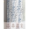 thumbnail image 6 of Navy Blue Grey Botanical Sheer Curtains 63 Inch Length 2 Panels Set Window Treatments, Spring Floral Summer Farmhouse Rod Pocket Semi Curtains for Living Room/Bedroom/Kitchen Décor, 104"W x 63"L, 6 of 7