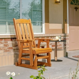 Retro Outdoor Patio Furniture Glider Bench in Turquoise, Metal