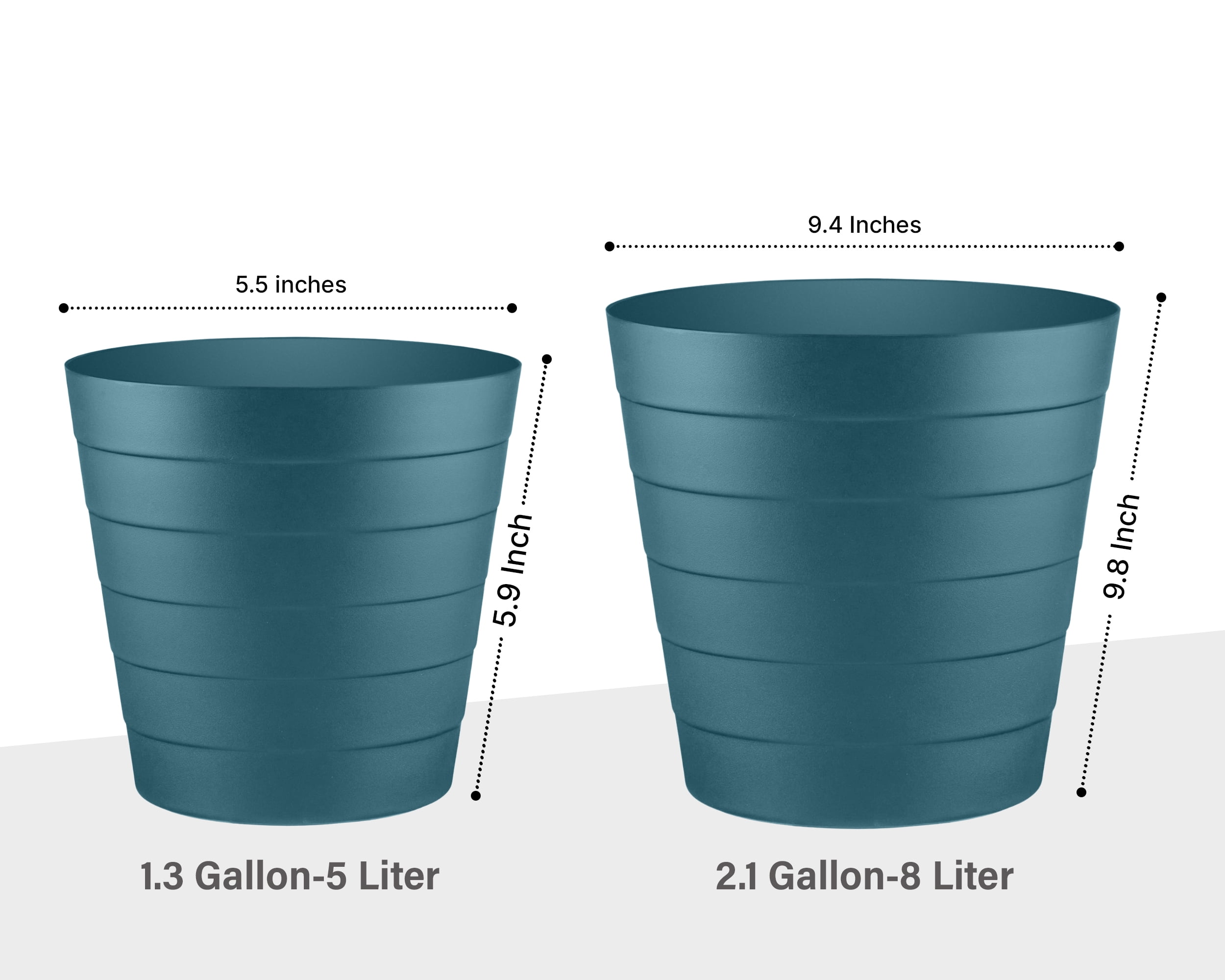 Luxuriaz Small Compact Trash Can, 2.1 Gallon, Blue, Restroom and Office Waste Basket, 1 Pack