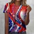 thumbnail image 2 of Camisas de Mujer Casual Impreso Cuello Redondo Manga Corta, Camisa Casual para Uso Diario Y de Fiesta, 2 of 4
