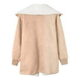 thumbnail image 5 of Long Sleeved Suede Lambswool Warm Coat For Women, 5 of 5