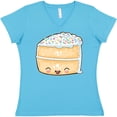 thumbnail image 3 of Inktastic Cute Smiling Cake with Confetti Sprinkles Women's V-Neck T-Shirt, 3 of 5