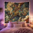 thumbnail image 2 of Qilin Dragon-Horse Leaping Through Mythical Clouds, Mystical Oriental Fantasy for Fantasy Art Lovers, Mythology Decor, Housewarming Gift Tapestry Wall Hanging for Bedroom, Living Room and Dorm, 2 of 7