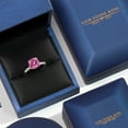 thumbnail image 5 of Gem Stone King 10K White Gold Pink Moissanite and Lab Grown Diamond Engagement Ring for Women | 3.63 Cttw | Round 10MM | Gemstone Birthstone | Size 8, 5 of 6