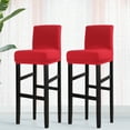 thumbnail image 1 of PiccoCasa Housse Extensible en Spandex pour Tabouret de Bar pour Chaise à Dossier Court Rouge 2, 1 of 8