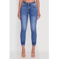 thumbnail image 4 of Womens WAX Crinkle Hem Whiskered Skinny Jeans, 4 of 5