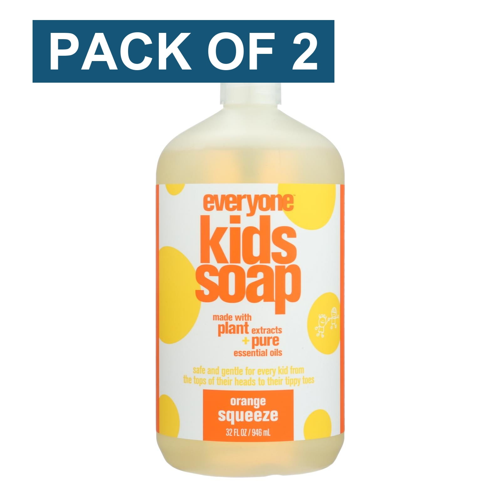 Everyone - Soap for Kids - Orange Squeeze - 32 oz - Pack of 2