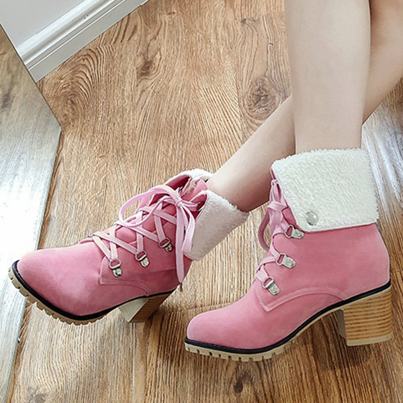 Summer Saving Clearance AXXD High Heels Shoes,Winter Thanksgiving Day Teacher Women Shoes Snow Boots For Women Ankle Boots Ankle-High Work Boots For Clearence
