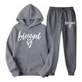 thumbnail image 4 of Wangmeiwg Women's Sweatshirts Women's Trousers Suit Stylish Comfortable Loose Hoodie and Sweatpants Set for Casual Loungewear Grey XXL, 4 of 4
