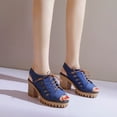 thumbnail image 1 of Tamaño de zapatos de mujer de tacón alto de microfibra de cuero artificial y mezclilla de moda 35-43 Wmkox8yii hfjk2630, 1 of 9