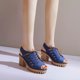 thumbnail image 1 of Tamaño de zapatos de mujer de tacón alto de microfibra de cuero artificial y mezclilla de moda 35-43 Wmkox8yii hfjk2625, 1 of 9