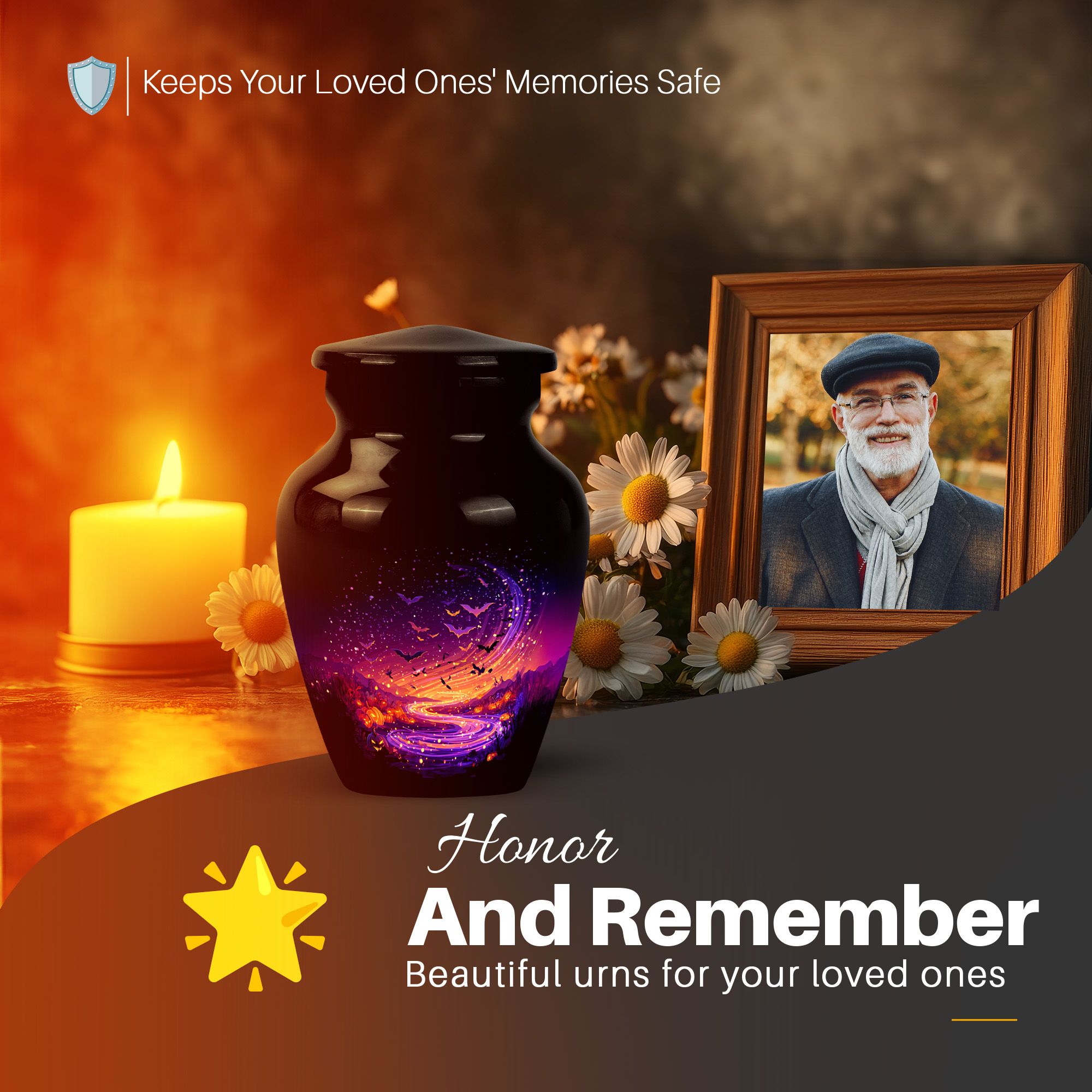 Yatskia Purple Halloween Mini Funeral Burial Urns for Human Ashes Adult Man, Small Cremation Keepsake Urn for Ashes for Women, (Classic Pack of 1, 3 Inch)