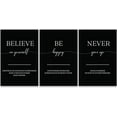 thumbnail image 5 of 3 Pieces Believe in Yourself Motivational Canvas Wall Art Be Happy Positive Quotes Wall Art Never Give Up Inspirational Poster for Classroom Home Office Decor Easy to Hang (12''''Wx16''''Hx3), 5 of 6
