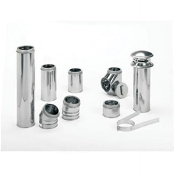 6 in. x 60 in. Duratech Factory-Built Chimney Length, 430-alloy Inner Line, Galvalume Outer Wall